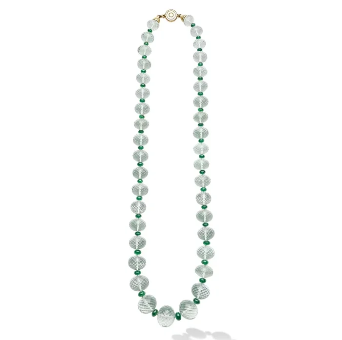 Studio 18K Green Quartz and Tsavorite Garnet Necklace