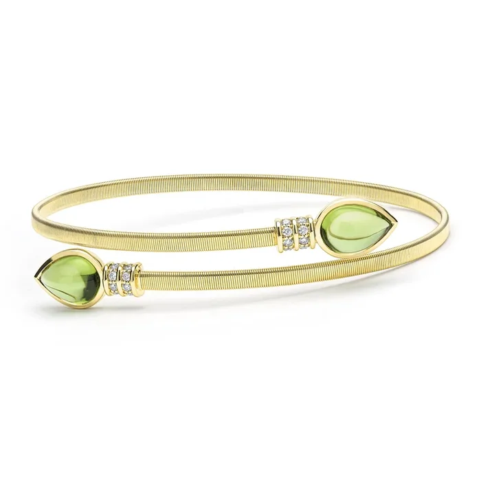 Studio 18K Peridot and Diamond Wrap Bracelet