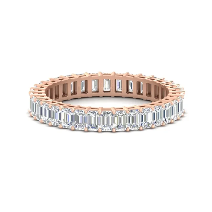 Stunning Emerald Cut Eternity Wedding Band