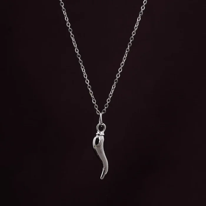 Stylish Silver Chili Pendant Necklace