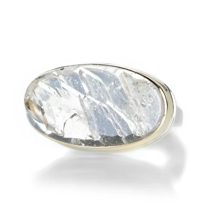 Suface Cut Rock Crystal Ring