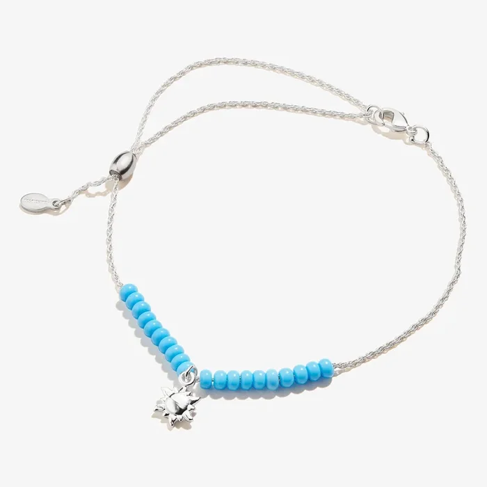Sun Charm Blue Beaded Anklet