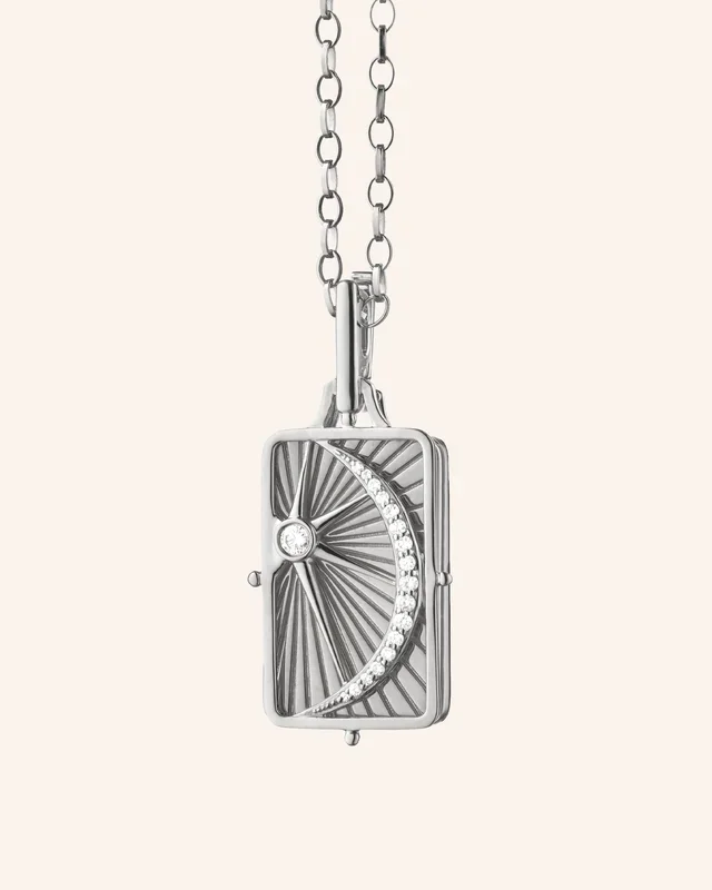 Sun, Moon and Stars Sterling Silver Gate Locket