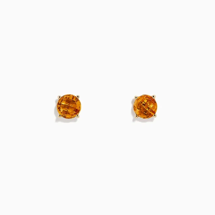 Sunset 14K Yellow Gold Citrine Stud Earrings, 1.81 TCW
