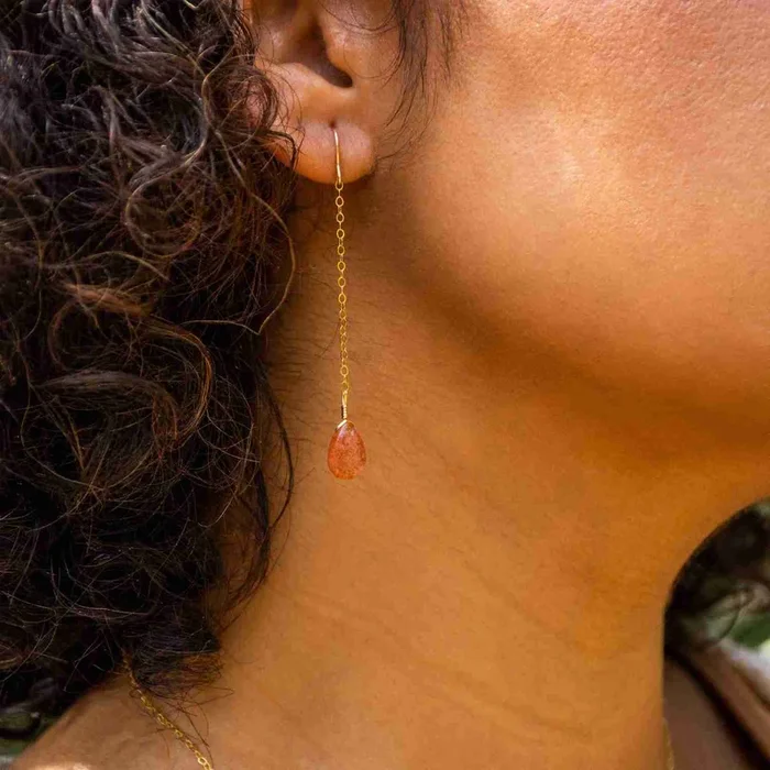 Sunstone Drop Earrings