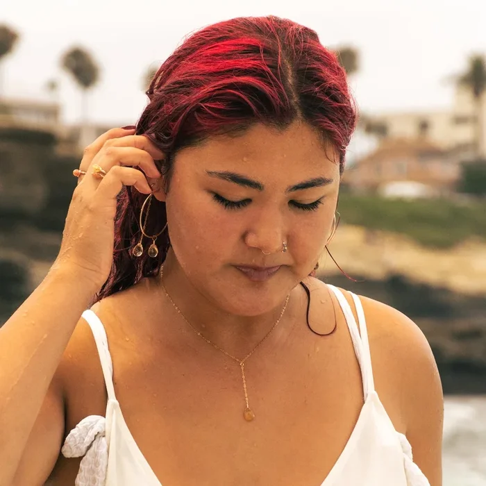 Sunstone Lariat Necklace