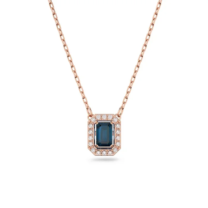 Swarovski Crystal Rainbow Millenia Necklace in Rose Tone Plate