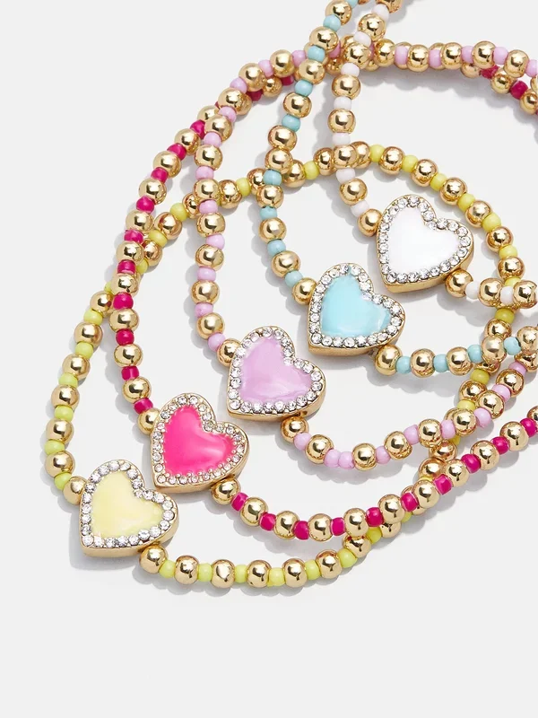 Sweetheart Kids’ Pisa Bracelet Set – Pave Hearts