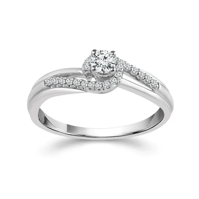 Swirling Devotion Round Diamond Promise Ring