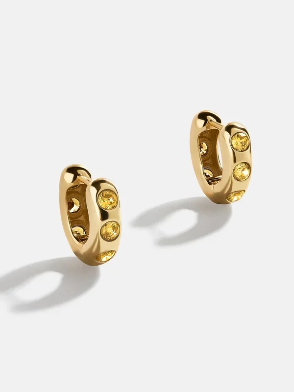 Sydney 18K Gold Plated Sterling Silver Birthstone Earrings – Topaz