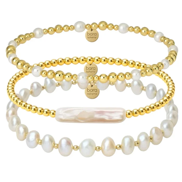 Sydney | Gold Filled Beaded Bracelet Stack