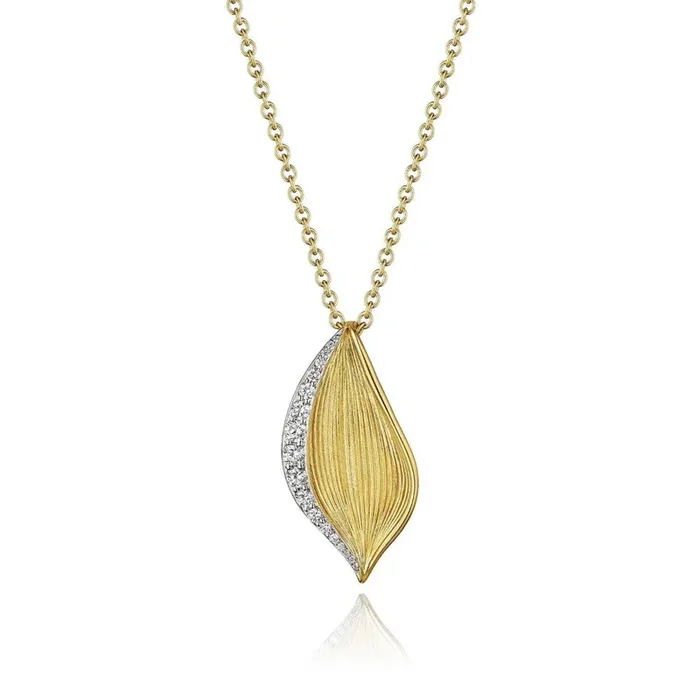 Tacori 18k Gold Dahlia Petal Diamond Lariat Pendant