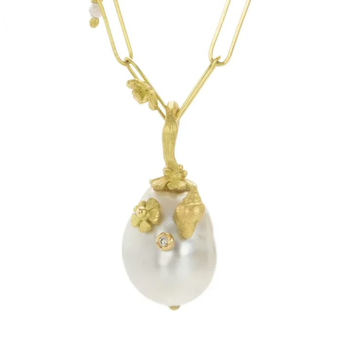 Tahitian Pearl with Shell & Flower (Pendant Only)