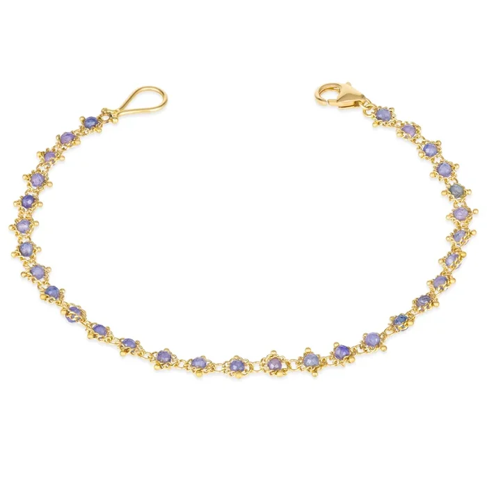 Tanzanite Textile Bracelet in 18k Gold