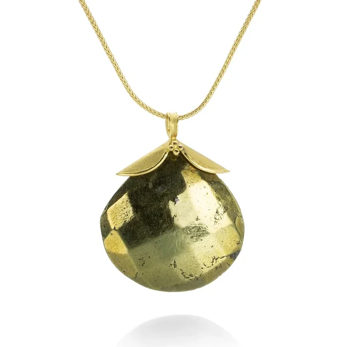 Tear Drop Pyrite Bead Pendant