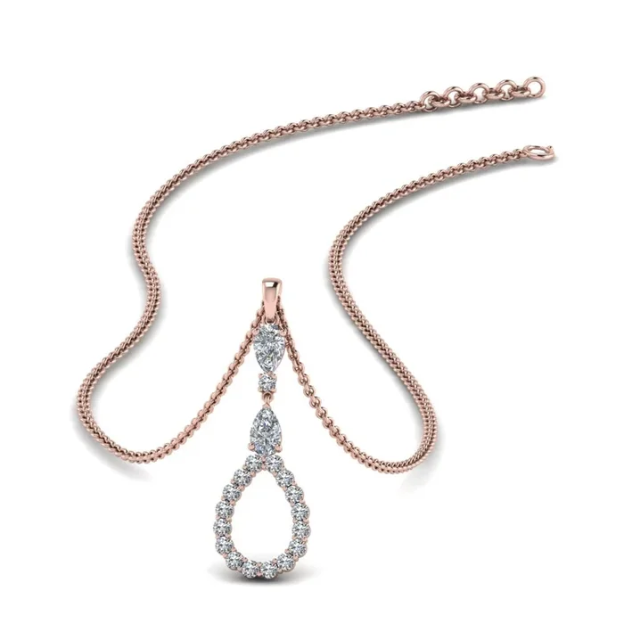 Teardrop Drop Pendant Necklace