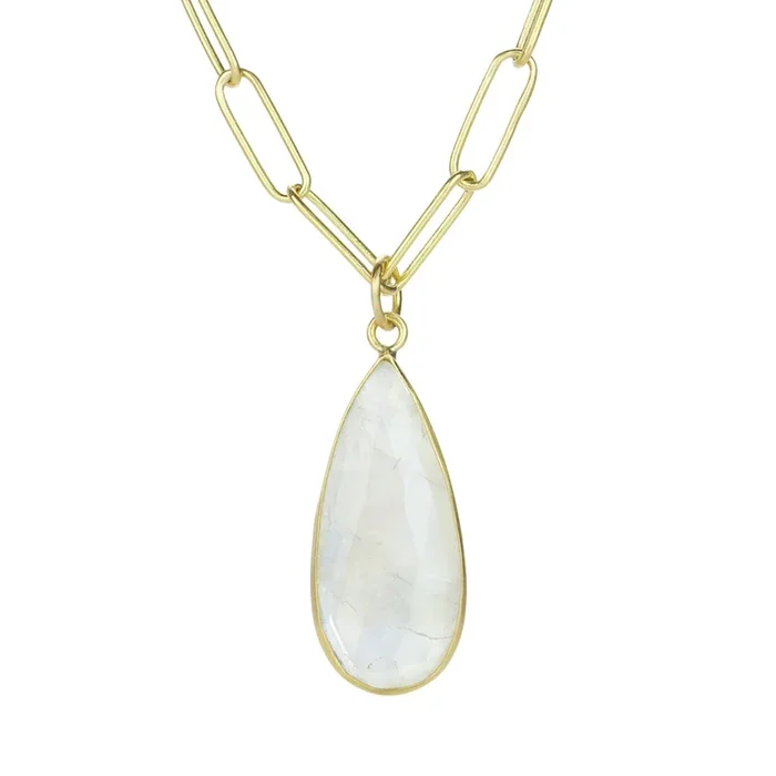 Teardrop Faceted Moonstone Pendant (Pendant Only)