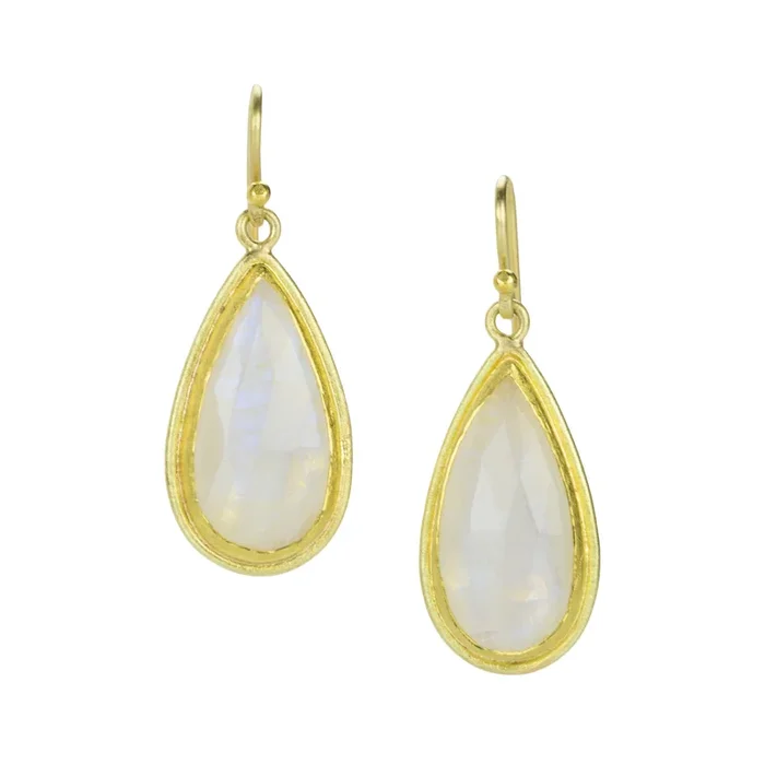 Teardrop Moonstone Drop Earrings