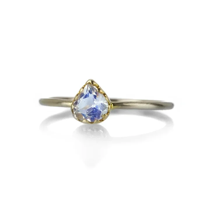 Teardrop Rainbow Moonstone Ring
