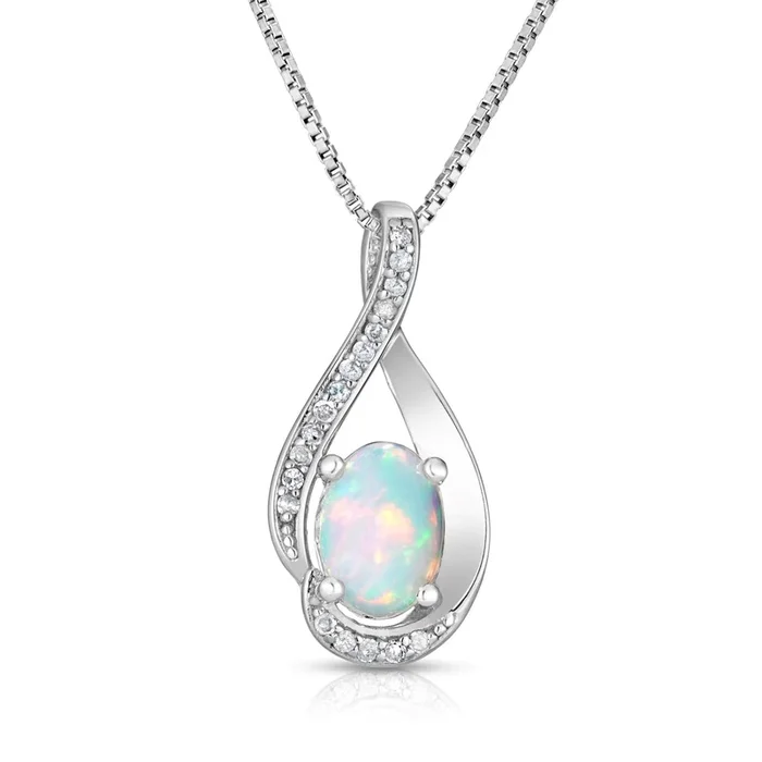 Teardrop Sweep Opal Pendant
