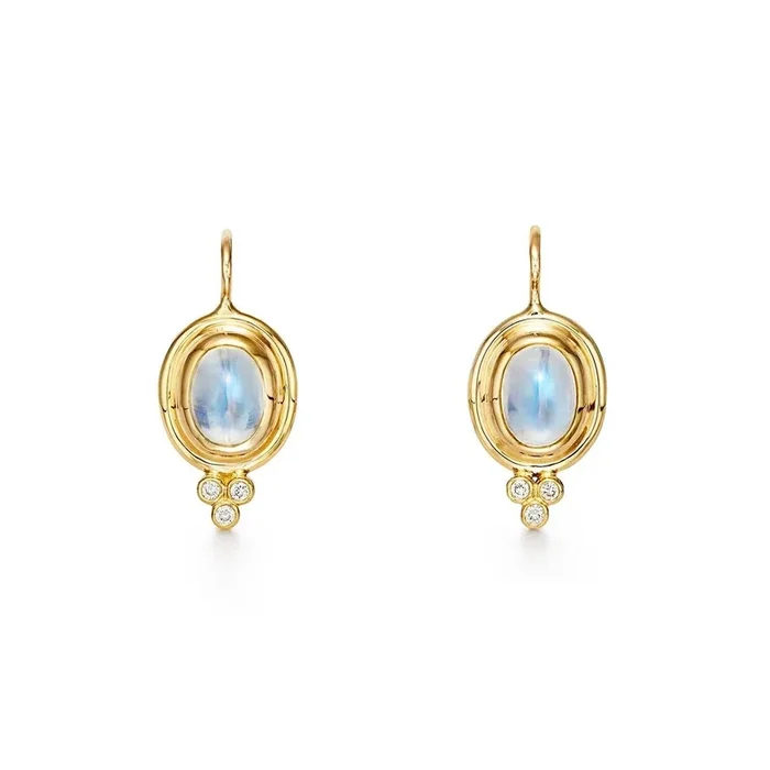 Temple St. Clair Blue Moon Small Classic Temple Earrings