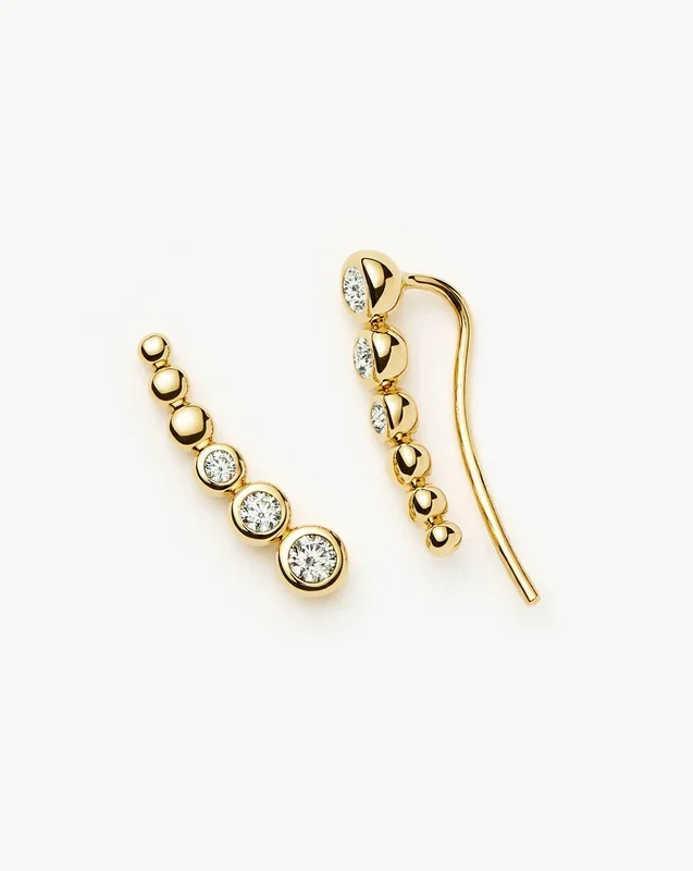 Tennis Climber Earrings | 18ct Gold Vermeil/Cubic Zirconia