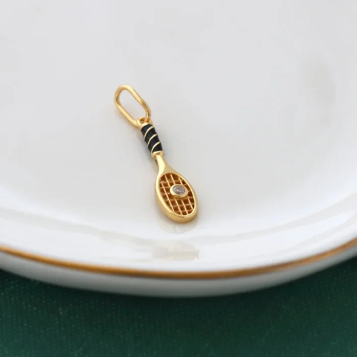 Tennis Racket Enamel Charm