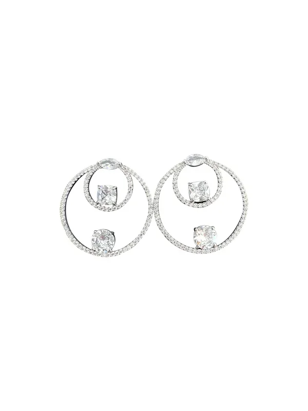 Tess CZ Silver Statement Earrings