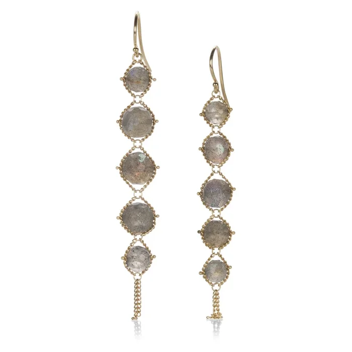 Textile Labradorite Earrings