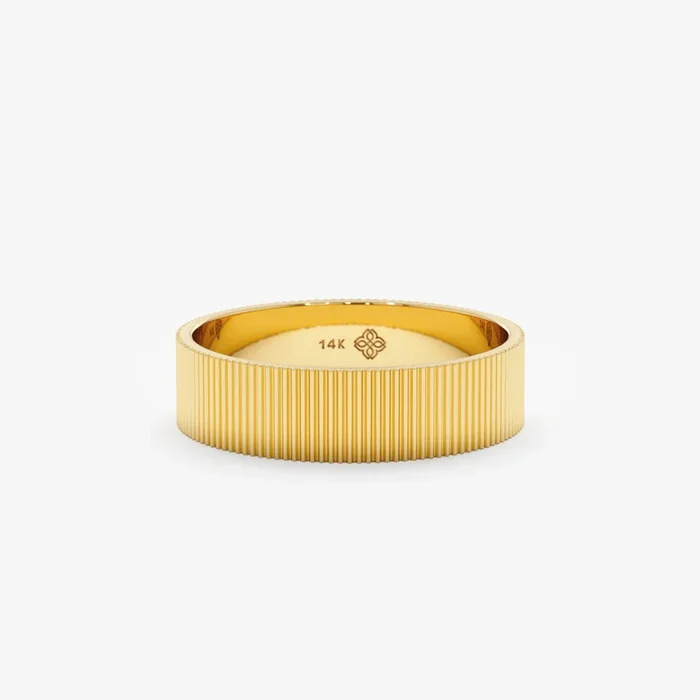 Textured Bold Wedding Band, Bonnie