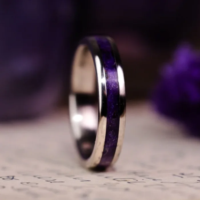 The Cassatt | Women’s Lavender and Titanium Floral Ring