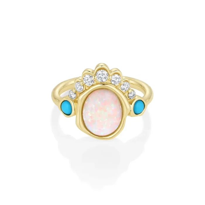 The Mary Opal Abstract Bezel Ring