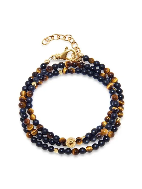 The Mykonos Collection – Brown Tiger Eye, Matte Onyx, and Gold
