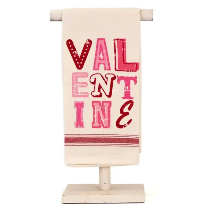 The Royal Standard Valentine Hand Towel Cream/Red/Pink 20×28