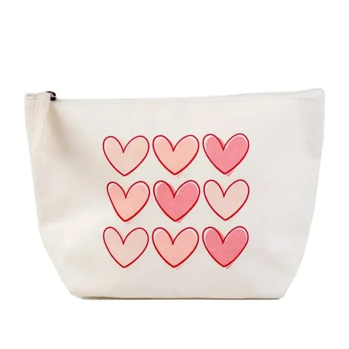 The Royal Standard You Are Loved Cosmetic Bag White/Pink 10.25×6.75×3