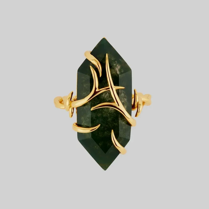 The Swamp Roots Gemstone Ring – Gold