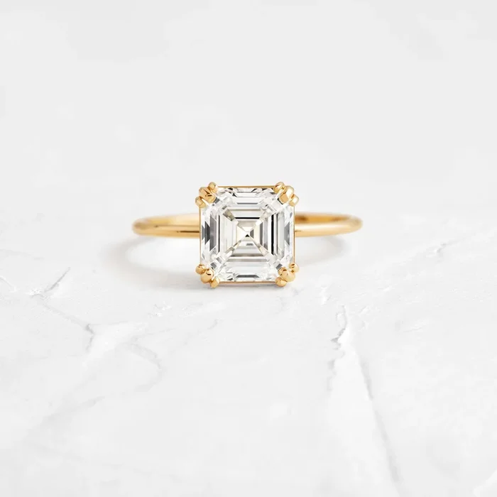 Threaded Ring, Asscher Cut