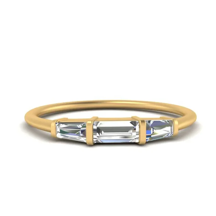 Three Stone Baguette Diamond Band