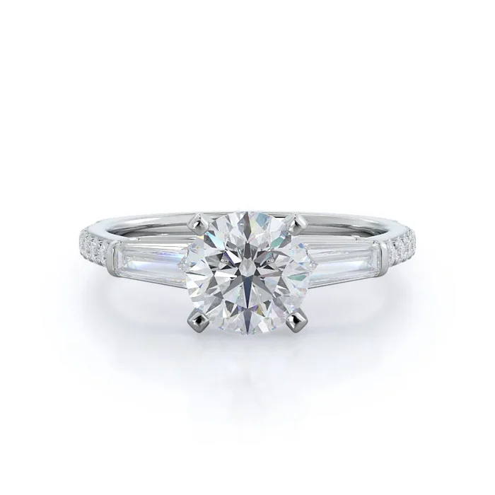 Three Stone Tapered Baguette Diamond Engagement Ring – Home Preview