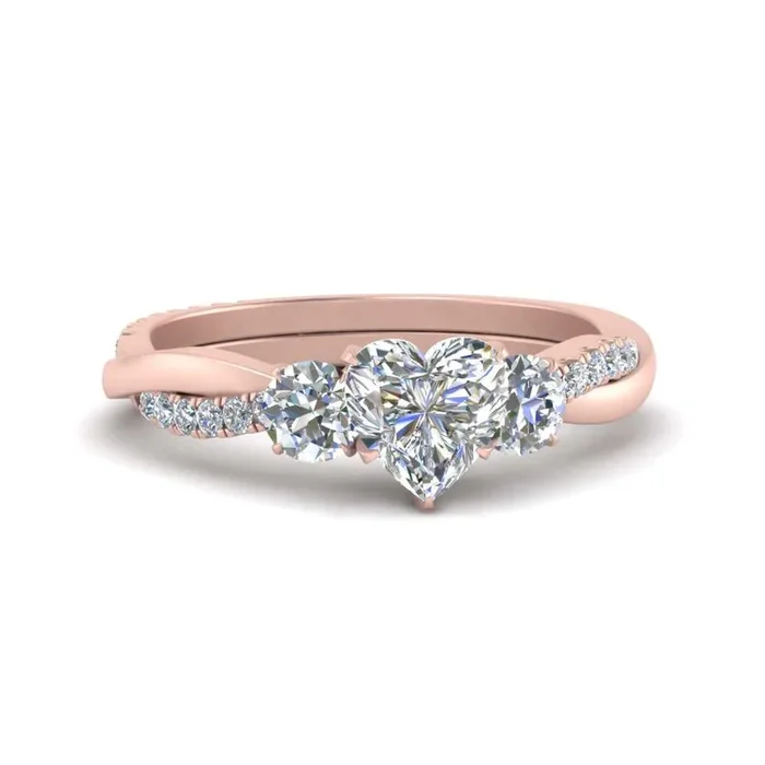 Three Stone Twisted Vine Ring