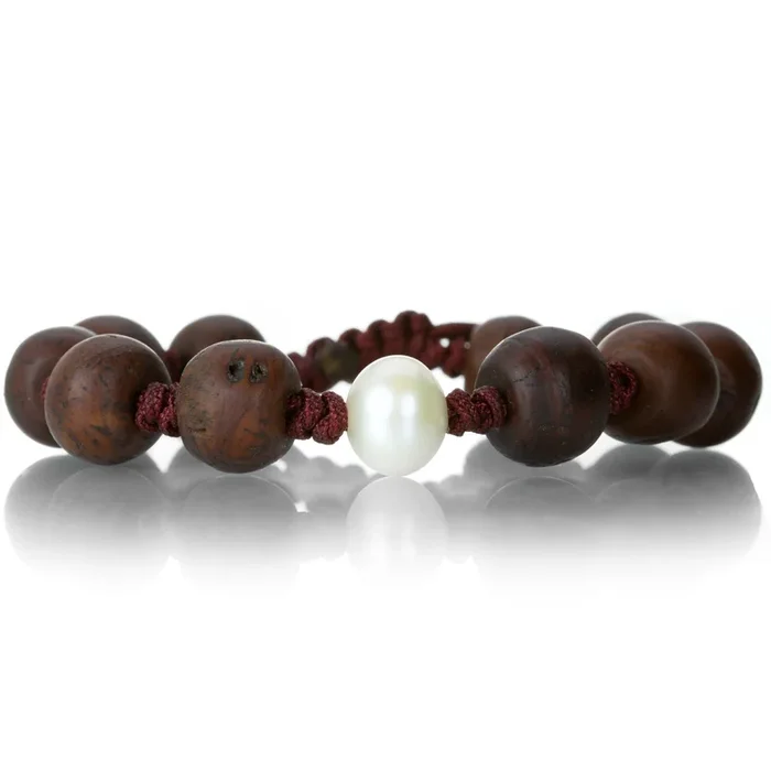 Tibetan Bodhi Bead Bracelet with Pearl