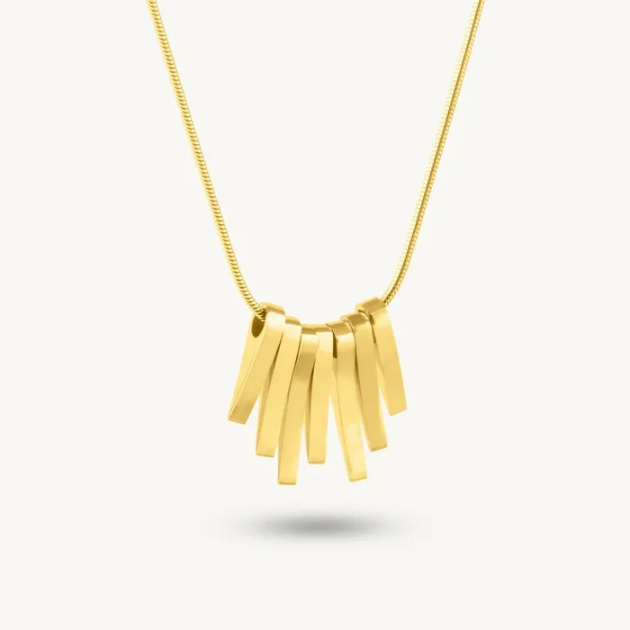 Tiered Cascade Block Necklace