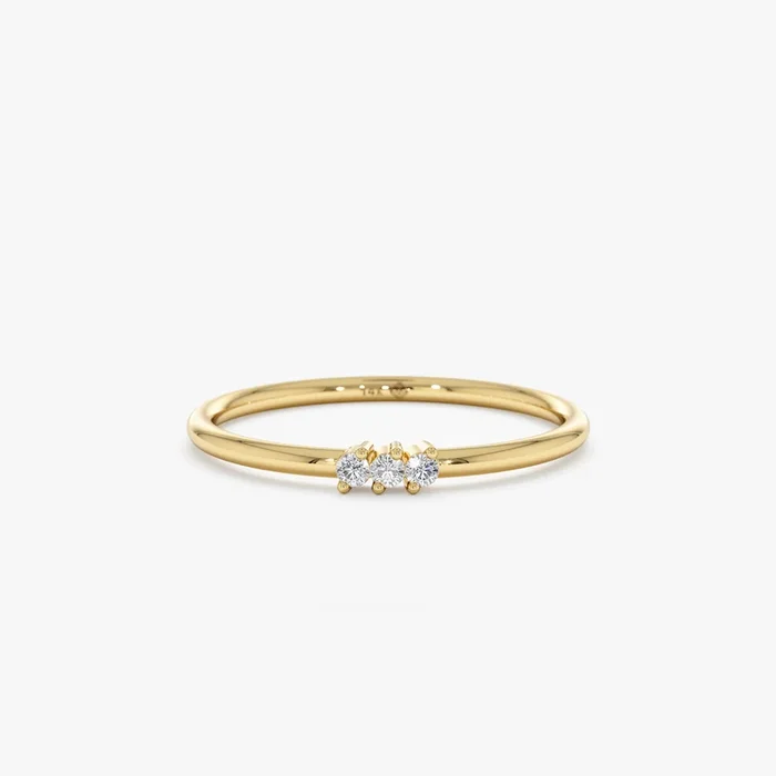 Tilted Sideways Diamond Ring, Freya