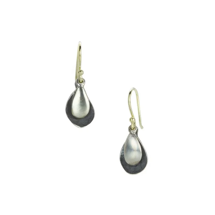 Tiny Double Leaf Earrings