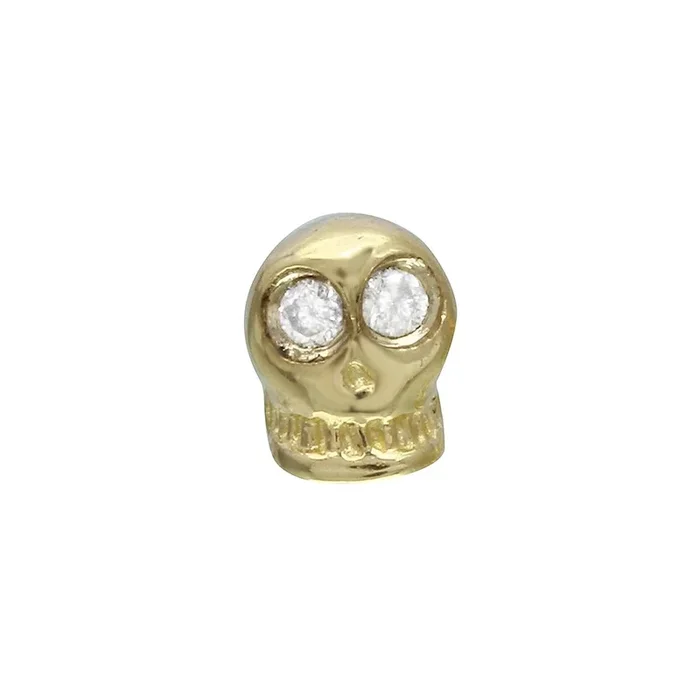 Tiny Skull Stud with Diamond Eyes