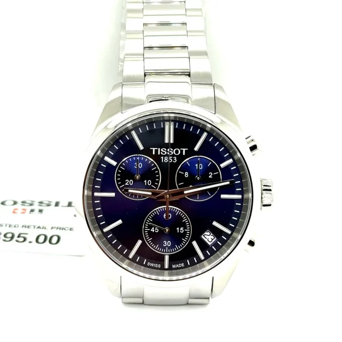 Tissot Pr100 Gts Watch Stainless Steel Case/Bracelet Quartz Movement 40mm