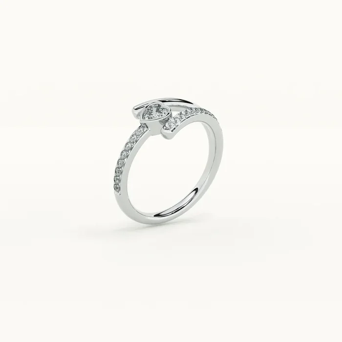 Together as One Heart Silver Ring