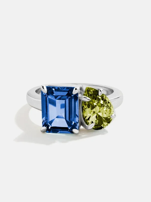 Toi et Moi Custom Birthstone Ring – Silver 10