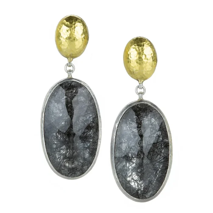 Tourmalinated Quartz Double Drop Earrings