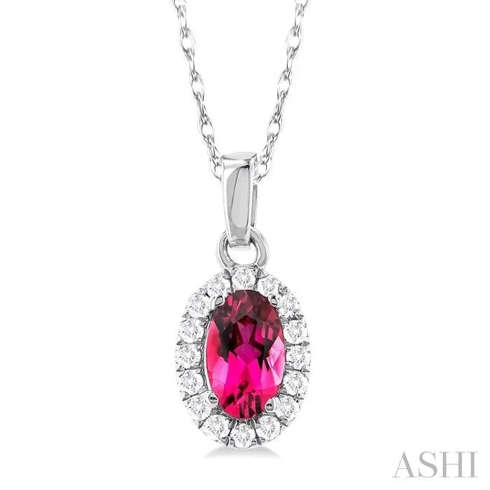 Tourmaline & Halo Diamond Pendant